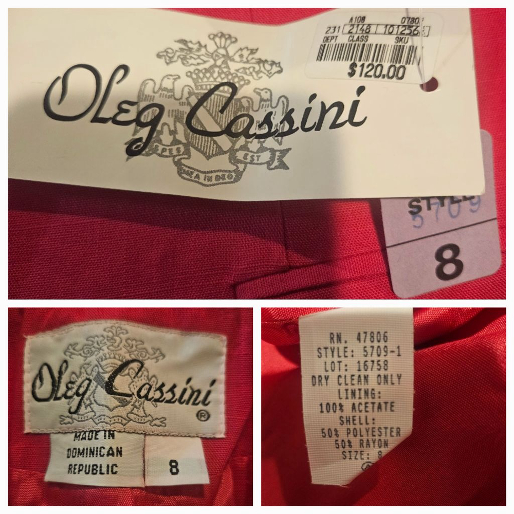 Women's Oleg Cassini NWT Vibrant Pink Blazer Jacket Size 8 - Picture 3 of 10